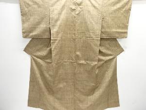 縞織り出し手織り紬着物